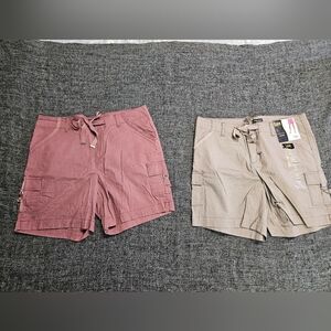 Lee brand regular fit, mid rise shorts. Tan size 12 NWT and rose color size 12